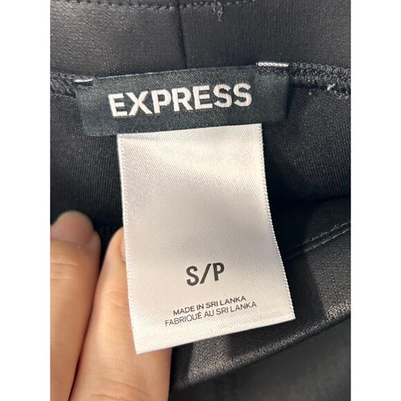 Express Women's Faux Suede Stretch Elastic Waist Skinny Leggings Black‎ SZ Small - Picture 7 of 11